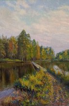 Картина " Речка Липка, лес "